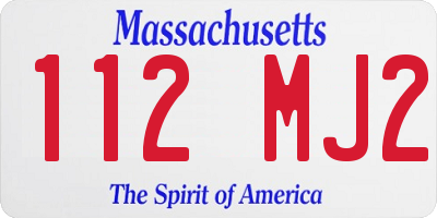 MA license plate 112MJ2