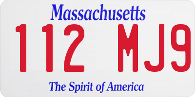 MA license plate 112MJ9