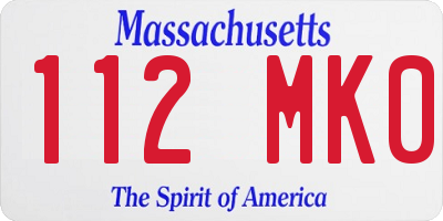 MA license plate 112MK0