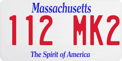MA license plate 112MK2