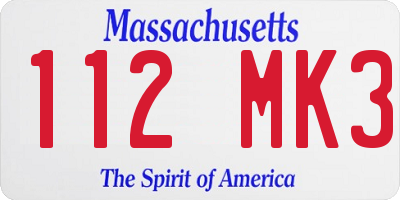 MA license plate 112MK3
