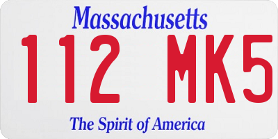 MA license plate 112MK5