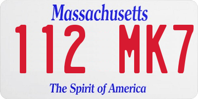 MA license plate 112MK7