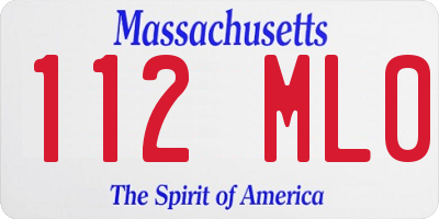 MA license plate 112ML0