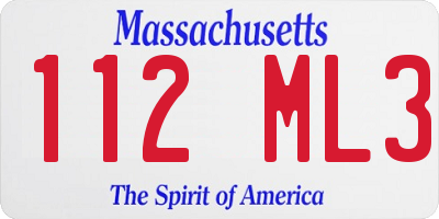 MA license plate 112ML3