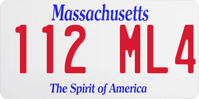 MA license plate 112ML4