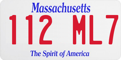 MA license plate 112ML7