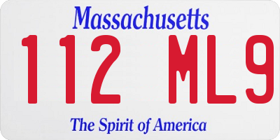 MA license plate 112ML9