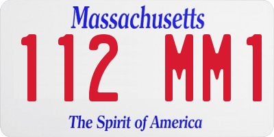 MA license plate 112MM1