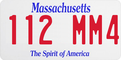 MA license plate 112MM4