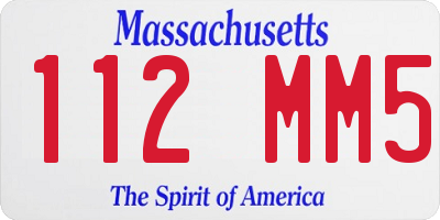 MA license plate 112MM5