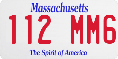 MA license plate 112MM6