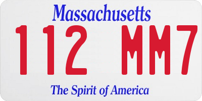 MA license plate 112MM7