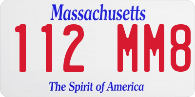 MA license plate 112MM8