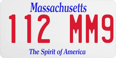 MA license plate 112MM9