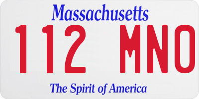 MA license plate 112MN0