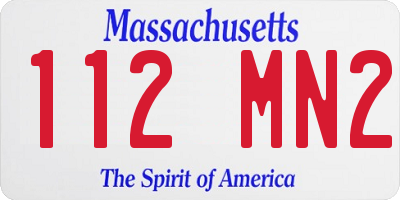 MA license plate 112MN2