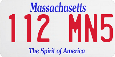 MA license plate 112MN5