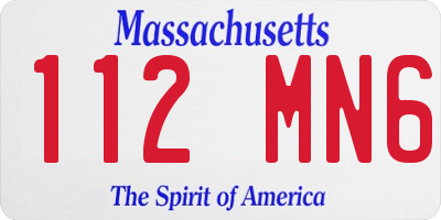 MA license plate 112MN6