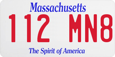 MA license plate 112MN8