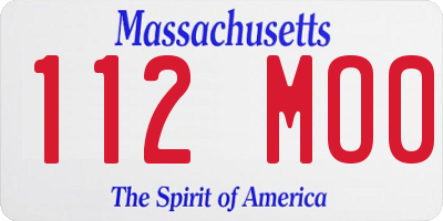 MA license plate 112MO0