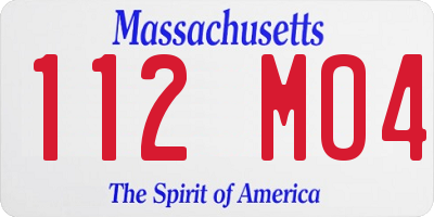 MA license plate 112MO4