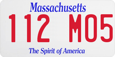 MA license plate 112MO5