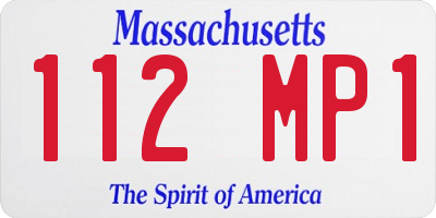 MA license plate 112MP1