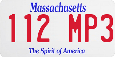 MA license plate 112MP3