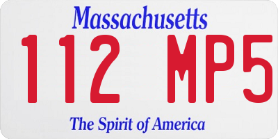 MA license plate 112MP5