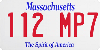 MA license plate 112MP7
