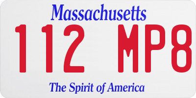 MA license plate 112MP8