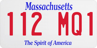 MA license plate 112MQ1