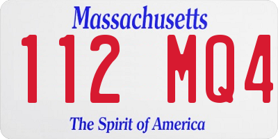 MA license plate 112MQ4