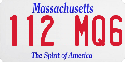 MA license plate 112MQ6