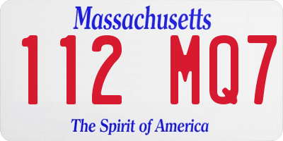 MA license plate 112MQ7