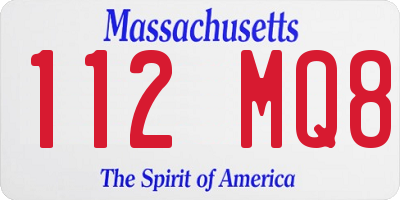 MA license plate 112MQ8