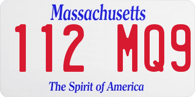 MA license plate 112MQ9