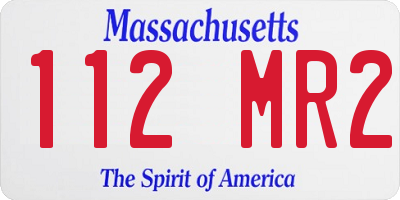 MA license plate 112MR2