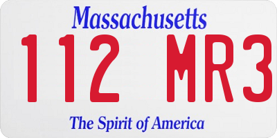 MA license plate 112MR3
