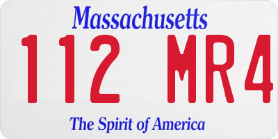 MA license plate 112MR4