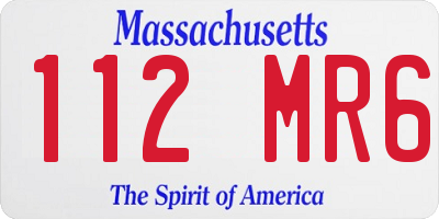MA license plate 112MR6