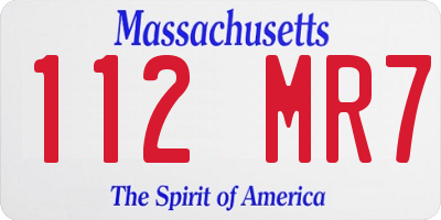 MA license plate 112MR7