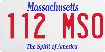 MA license plate 112MS0