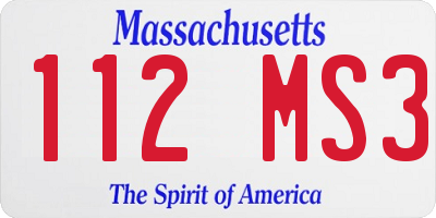 MA license plate 112MS3