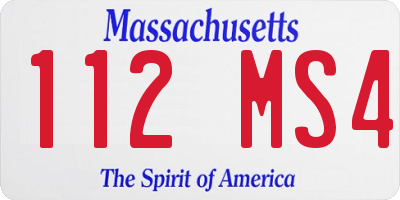 MA license plate 112MS4