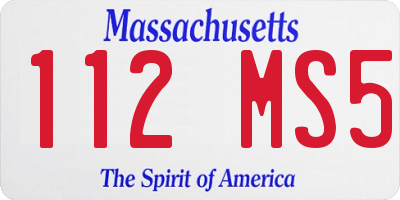 MA license plate 112MS5