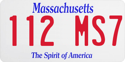 MA license plate 112MS7