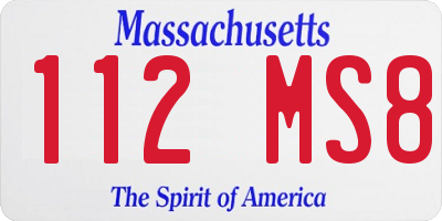 MA license plate 112MS8