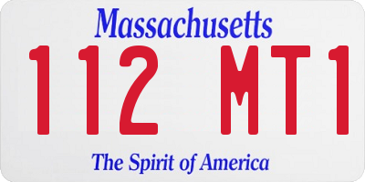 MA license plate 112MT1